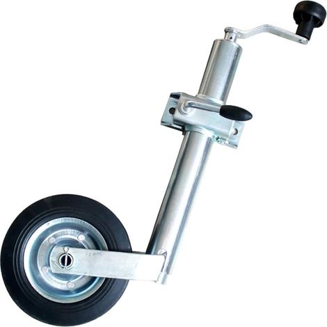 Roue Jockey Remorque,Support Roue Jockey,avec Bride Remorque,Tube Acier 48mm,Charge Max. 250 kg,Compatible Tous Types de remorques (1/5)