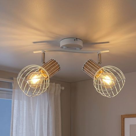 Lampada da soffitto a LED, lampada da soggiorno, faretto orientabile, bianco, metallo, H 18,5 cm (1/5)