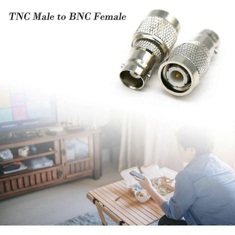 Convertisseur de bornes de câble adaptateur léger TNC mâle vers BNC femelle (1/4)