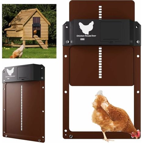 VURAHOME - Nouveau Porte Automatique Poulailler, Automatique Etanche avec Capteur de Lumière Porte De Poulailler Automatique à Induction à Pile (1/5)