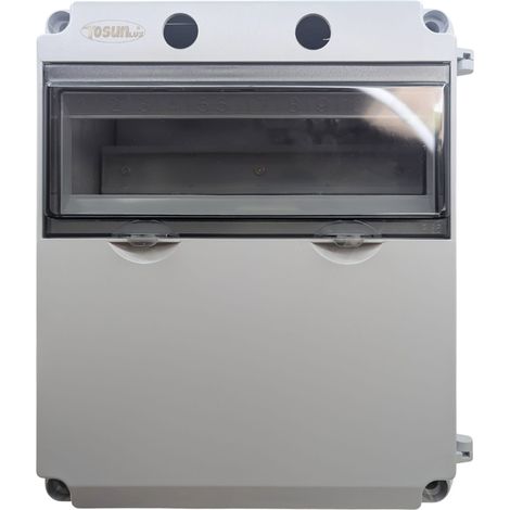 Caja de distribución eléctrica de superficie con visor 12 módulos - Con agujeros
