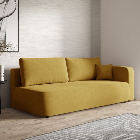 3-Sitzer-Sofa mit Bettkasten und umklappbarer Armlehne Antonio Gelb