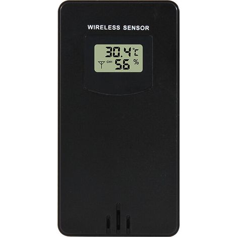 Wetterstation Zubehör Drahtloser Sensorfühler Temperaturmonitor Außen Ersatzsensor Neutral Schwarz 53.49.6cm 1pc (1/3)