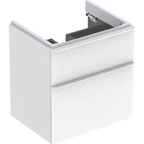 Geberit Smyle Square - Waschtischunterschrank, 58x47x62 cm, 2 Auszüge, weiß glänzend/weiß matt 500.352.00.1