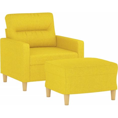 vidaXL Poltrona con Poggiapiedi Giallo Chiaro 60 cm in Tessuto (1/4)
