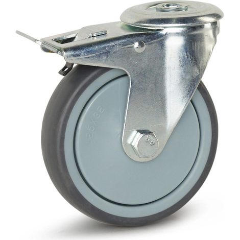 Roue pivotante freinée - MESO - Appareil - Trou central - 125mm - 130kg