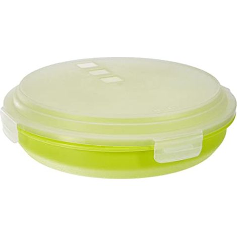 Ibili 749110 Scatola per tortilla, plastica, verde, 22 x 22 x 5.5 cm ⌀ 22 cm circa (1/4)