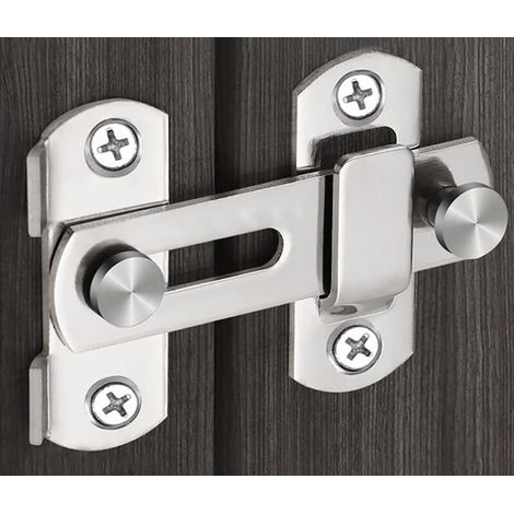 Loquet de porte extérieure, loquet de porte de grange, crochet de porte coulissante en acier inoxydable, verrou de porte coulissante, crochet de sécurité pour porte, fenêtre et armoire (180°, 10 cm, a