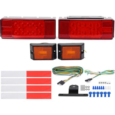 12V DC LED-Rück-, Seiten- und Kennzeichenbeleuchtungsset, IP68 wasserdicht, für Lieferwagen, LKW, Wohnwagen (1/3)