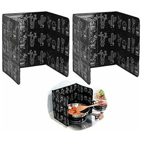 2 Pièces Cuisine Anti Splatter Bouclier, Aluminium Foil Huile Preuve Baffle, Protection De Bouclier Anti-Éclaboussures, Écran Anti-Éclaboussures D'Huile Pour Poêle À Frire (1/4)