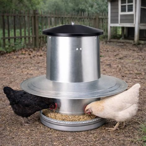 Anti-pluie pour mangeoire volaille galvanisée 18kg (1/4)