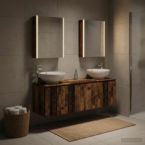 vidaXL Bathroom Cabinet Set 5 pcs Old Wood Engineered Wood (1/5)