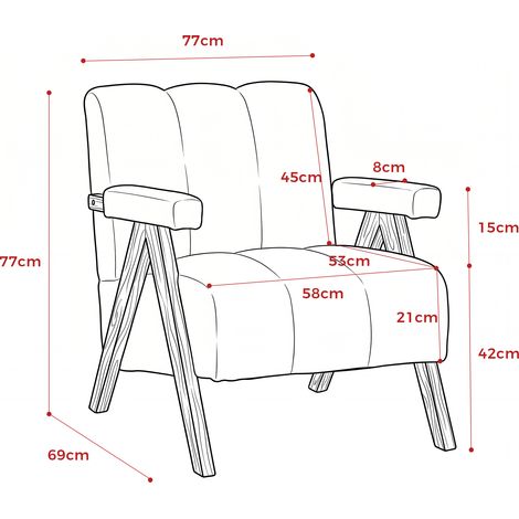 Fauteuil bouclé en bois massif, confortable pour salon ou chambre, couleur beige, design scandinave et moderne (1/4)