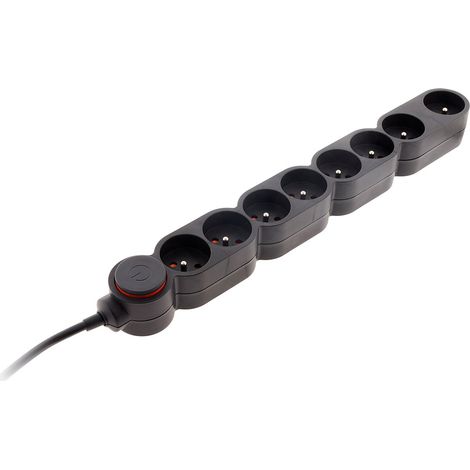 Bloc Home 8 prises 16A 2P+T câble 1,5m - Noir - Zenitech