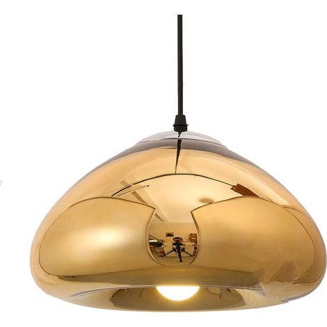 300mm Or Suspension Luminaire en Verre Processus de Placage Hauteur Réglable Lampe Suspendue Moderne pour Cuisine Salle à Manger Salon Bar et Restaurant (Or) (1/5)