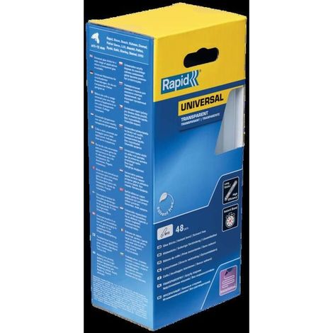 Klebestifte Transparent Universal 190 mm x 48 Sticks - Box - RAPID-ISABERG - 5001411