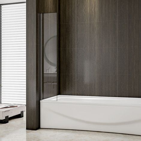 SKY Bathroom 250x1400mm Height Corner Fixed Bath Shower Screen Over Bath Square Cut (1/3)
