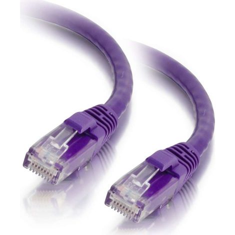 Cbl/1M Mlded/Btd Purple CAT5E PVC UTP P C2G Cat5e Booted Unshielded (UTP) Network Patch Cable - Cordon de raccordement - RJ-45 (M) pour RJ-45 (M) - 1 m - UTP - CAT 5e - moulé, sans crochet, bloqué - v
