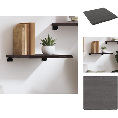 Wandregale - Living Wandregal Dunkelbraun 40x40x2 cm Massivholz Eiche Behandelt (1/5)