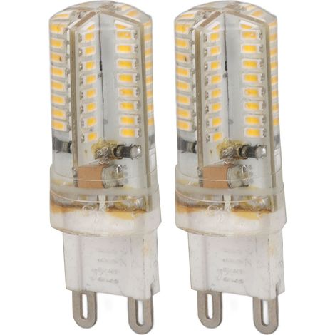 2 ampoules LED G9 professionnelles, 64 LED, ampoules céramiques haute luminosité pour lustre, 3 W, 110 V CA (1/5)