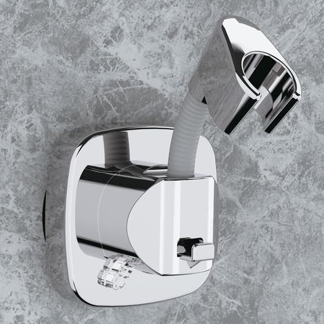 Support de Pommeau de douche rotatif à 360° avec ventouse, capacité de charge 10 kg, montage en Quelques Secondes, Anti-Dérapant Anti-Rouille, argent (1/5)