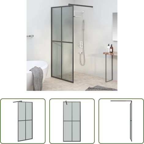 vidaXL Verre ESG - Écran de douche 80x195 cm Verre trempé foncé (1/5)