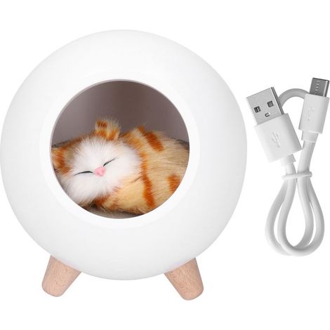 LED veilleuse USB charge mignon animal de compagnie maison tactile gradation enfant bébé chevet décoration cadeau lampe (1/5)