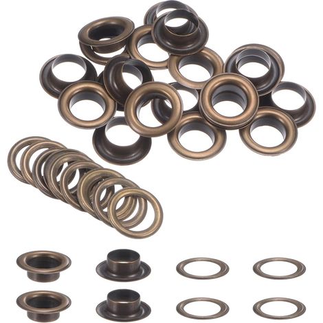 20 œillets, cuivre, 12 mm, rondelles incluses, bronze, tissu, cuir (1/5)