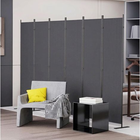 Raumteiler Paravent 6-teilig 304x180 cm dunkelgrau OKMYHOME (1/5)