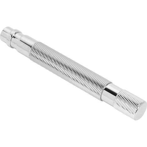 Manche de rasoir de sûreté en métal argenté - Pièce de rechange pour rasoir manuel - Design rétro pour homme (1/5)