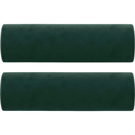 Maison Exclusive - Cuscini Decorativi 2 pz Verde Scuro Ø15x50 cm in Velluto (1/5)