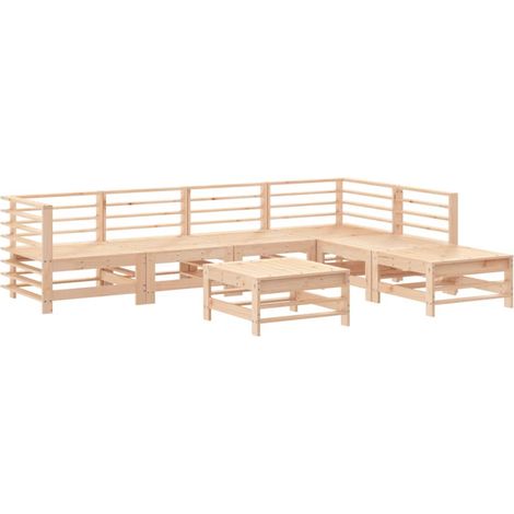 Maison Exclusive - Juego de muebles de jardín 7 piezas madera mac (1/5)