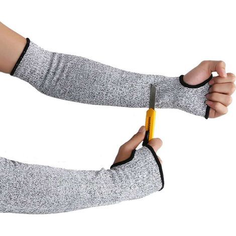 Manches anti-coupures Stibadium, niveau de protection 5, manchons de protection anti-entailles, manchons de jardinage pour protéger les bras et les coudes, 1 paire, taille L