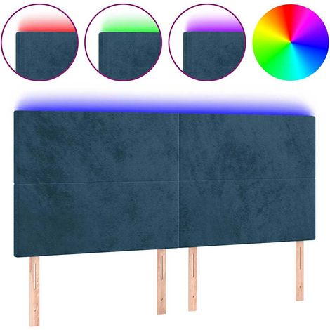 Maison Exclusive - Cabecero con luces LED terciopelo azul oscuro (1/5)