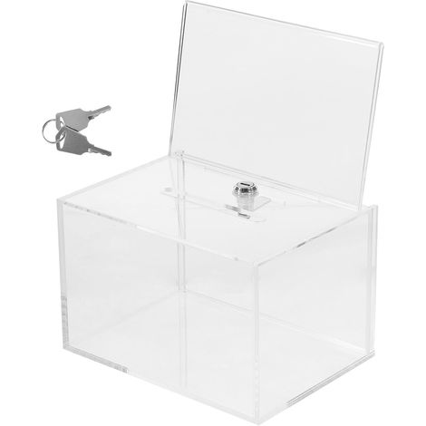 urne transparente avec serrure en acrylique Boîte à dons