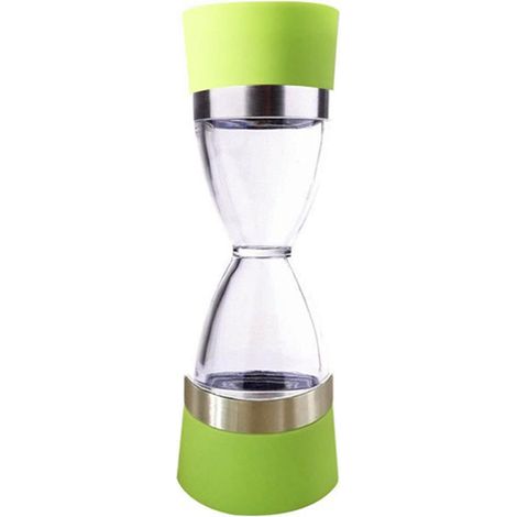 Moulin à sel et poivre 2 en 1 à double tête avec moulin en céramique réglable, saupoudreuse à épices rechargeable avec fenêtre de visualisation en acrylique (vert) (1/5)