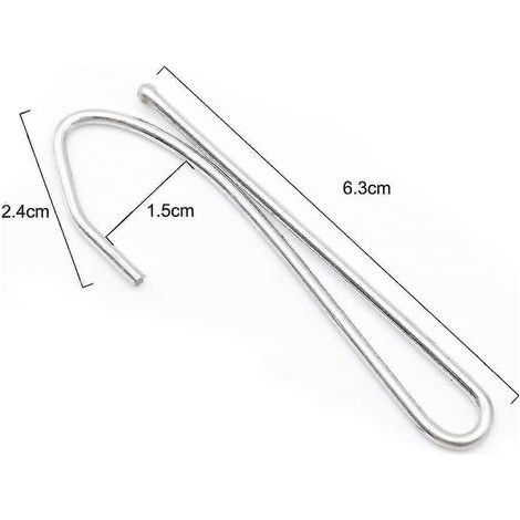 Lot de 100 crochets métalliques pour rideaux à plis pincés, rideaux de porte, rideaux de fenêtre et rideaux de douche. (1/3)