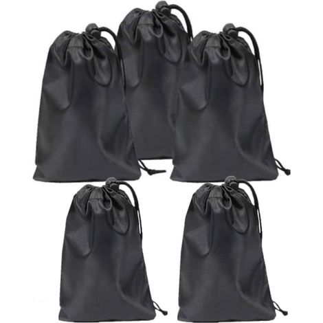Sacs de rangement à cordon, lot de 5, 33 × 40 cm, noirs (1/5)
