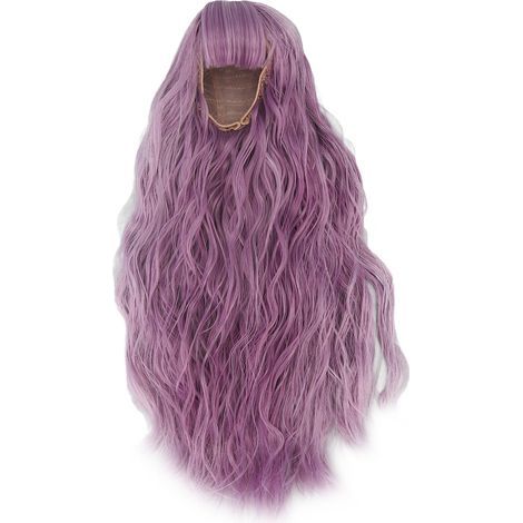Puppenperücke mit hitzebeständigem Draht, DIY langes, gewelltes Haar, Ersatz für 21-24 cm große Puppen, Lila (1/5)