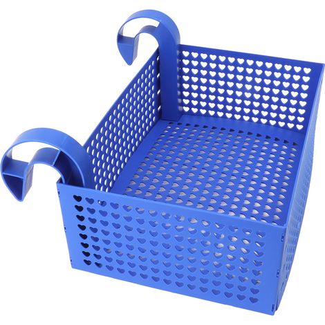 Panier de rangement suspendu pour piscine hors sol, avec barres de support réglables et panier à jouets amovible. (1/5)