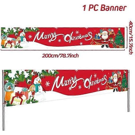 Bannière de Noël extérieure - Décoration de Noël pour la maison - Ornement de Noël - Cadeau de Bonne Année - Style 13 (1/5)