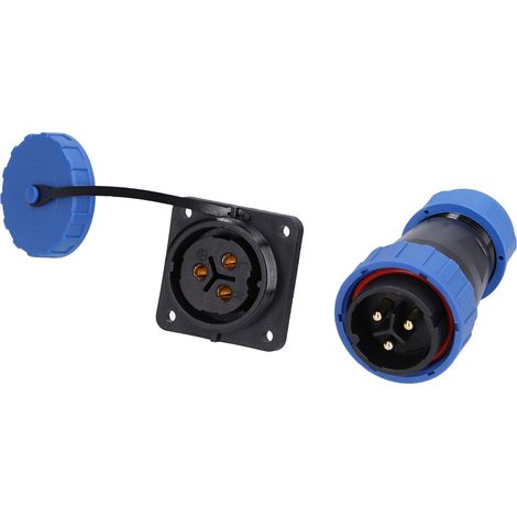Wasserdichter Vierkantstecker mit 4 Löchern, IP68-Schutzart, Luftfahrt-Stromanschluss 250 V 45 A für Kabel und Leitungen, LP283-Pin (1/5)
