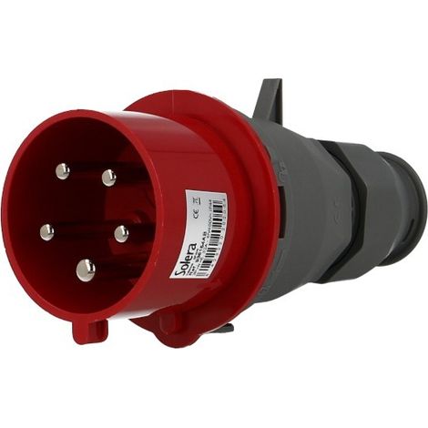 Solera – Prise mâle CEE triphasée 5 x 32A – Inverseur de phases – Tension 400V – Indice de protection IP44 – Pour chantiers industriels (1/2)