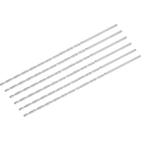 HSS Haute Vitesse Acier Extra Long Forets Hélicoïdaux 3mm Perceuse Diamètre 200mm Longueur 6 Pcs (1/5)