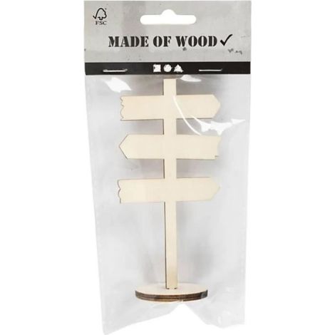 Miniature décorative - Panneau sur pied - Bois - 12 x 6 cm - Halloween