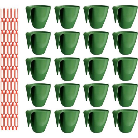 Paquete genérico de 20 macetas para propagación de fresas para terraza, patio, horquillas para interiores, exteriores, jardín, balcón, invernadero, patio trasero y alféizar de la ventana. (1/5)
