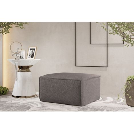 Polsterhocker Designerhocker CELES PREMIUM 65x65 cm Stoff Ascot Bukla Taupe (1/3)