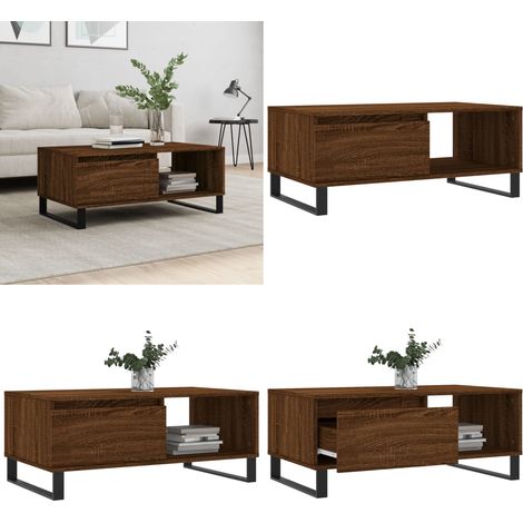 Table basse Chêne marron 90x50x36,5 cm Bois d'ingénierie - Table Basse - Meuble Salon - Table D'appoint - Table Design - Table En Bois - Home & Living (1/5)