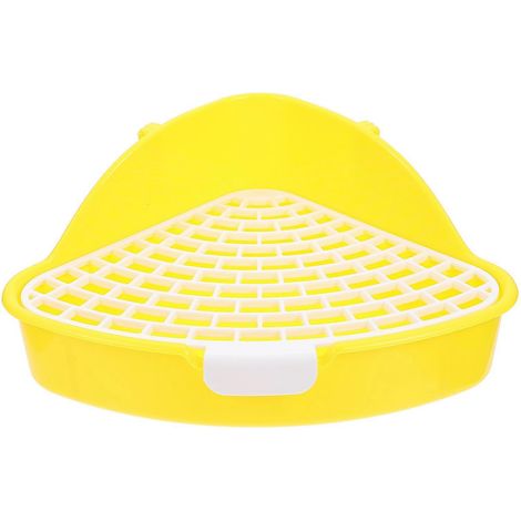 Bac à litière pour lapins, toilettes pour animaux de compagnie, bac triangulaire d'apprentissage de la propreté, litière d'angle (1/5)