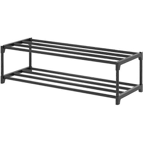 Étagère à chaussures sous le lit - Organisateur en métal robuste pour petits espaces, noir (1/5)